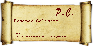 Prácser Celeszta névjegykártya